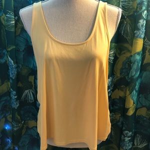 Yellow open back tie tank top